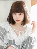 美髪切りっぱなしボブ髪質改善ミディアム似合わせグレージュ♪