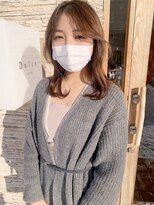 ドルセプラタ(Dulce plata)&nbsp;大人可愛い透け感ミディアムレイヤーカット×透明感ブラウン