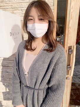 ドルセプラタ(Dulce plata) 大人可愛い透け感ミディアムレイヤーカット×透明感ブラウン