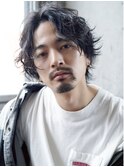 ［salonLyla］無造作質感グランジウェーブ前上がりミディ　men's