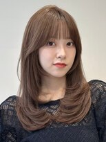 ノイカーム(noi Calm) 顔周りレイヤーカットくびれヘアミルクティーベージュカラー