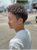 シルバー/グレー/メンズブリーチ/スパイキーショート/