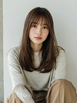 ヴィッカエコル (vicca 'ekolu) ロング/小顔/レイヤーカット/抜け感レイヤー/ココアブラウン