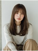 ロング/小顔/レイヤーカット/抜け感レイヤー/ココアブラウン