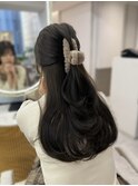 韓国風×レイヤーカット×ヨシンモリ×オリーブベージュ