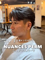 オーバー 町田店(OVER)&nbsp;王道メンズパーマ、ニュアンスセンターパート