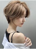大人可愛いショートレイヤーカット20代30代40代小顔ひし形銀座