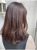 ピンクブラウン×ロング