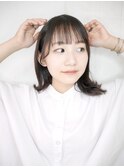 20代30代40代小顔外ハネ/モカベージュ【有海一生バングあり】