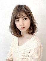 大人ミディアムレイヤーアッシュブラウン透明感20代30代40代銀座