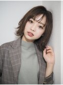 デザインカラーレイヤーカットウェットヘアオリーブベージュ