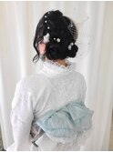 浴衣/兵児帯/W兵児帯/ツインお団子/編み込みお団子