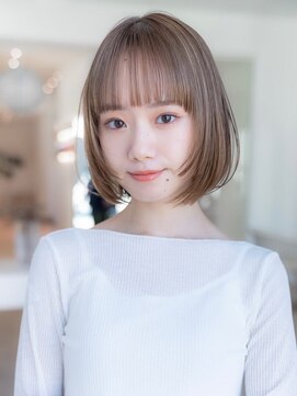 エースハバナ 渋谷(1 HAVANA) レイヤーボブ/20代30代イメチェンカット/ミルクティーベージュ