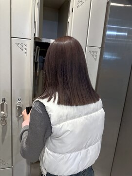 ホネン(honen) チョコレートカラー×切りっぱなしロブ 薬院/天神/大名