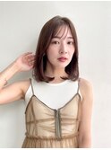 ミディアムヘア*ワンカールレイヤーカット*髪質改善*白髪染め