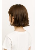 「透け感シースルーバング切りっぱなしボブ