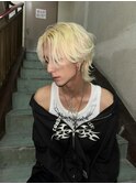センターパート/ウルフヘア/ブロンド/ブリーチ【梅田/大阪】