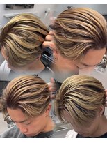 ステラ(STELLA)&nbsp;メンズ/バレイヤージュ/センターパート/ブリーチ＆ダブルカラー