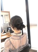 結婚式お呼ばれ◎上品カチモリリボン×ブラックリボンアレンジ