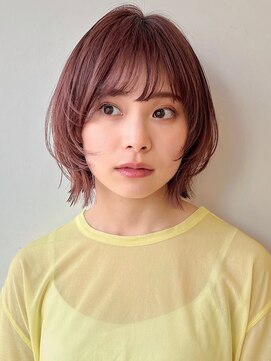 ガーデン 銀座(GARDEN) 顔まわりレイヤーボブ/ピンクブラウン/前髪カット/小顔/20代30代