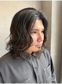 スパイラルパーマニュアンスパーマメンズボブロングヘア