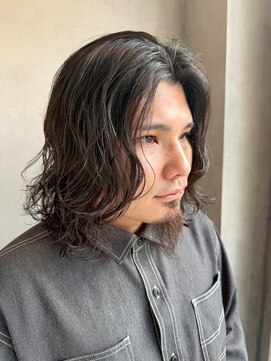 メンズココ 清澄白河店(MENS COCO) スパイラルパーマニュアンスパーマメンズボブロングヘア