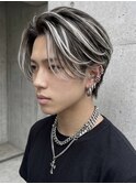 ニュアンスセンターパートホワイトメッシュ韓国風センターパート