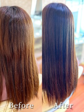 アークスヘアー 髪質改善ココアブラウン艶感ストレート透明感赤み消し