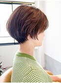 大人可愛い30代40代50代小顔ひし形ショートボブ丸み前下がり