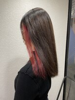 アジールヘア 所沢プロペ通り店(agir hair)&nbsp;インナーカラーレッド10代20代30代所沢