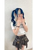 ブルーカラー　ホワイトカラー　ポイントカラー　ツイン　ヘアメ