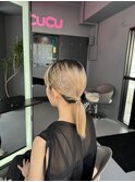 ヘアセット　ポニーテール　結婚式