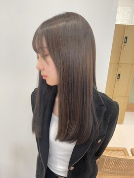 ハニー 町田(HONEY) イメチェン美髪ワンレン透明感カラーワイドバング グレージュ