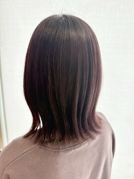 アンジュ 篠ノ井店(ange) 切りっぱなしボブ×ピンクブラウン