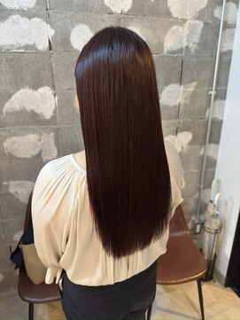 ソワ 四日市(soie) 髪質改善ストレート×ピンクブラウン