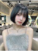 小顔に見せるヘア/ワンレン/ボブ/ネビージュ/黒髪カタログ