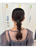 ヘアセット／編みおろし／お呼ばれヘア／結婚式／セット