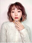 小顔インナーカラー×ふんわりボブパーマ◎ピンクp川口
