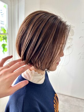 ジュベ 別府店(juve.) 別府ショートボブ顔まわりレイヤーカット髪質改善カラー30代