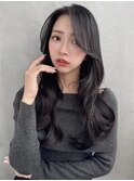 大人ガーリー/似合わせカット/ヨシンモリ/黒髪/ダークアッシュ