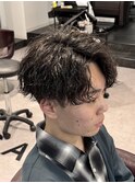波巻きパーマ
