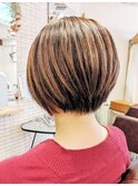 【白髪ぼかしハイライト】スッキリショートボブ☆