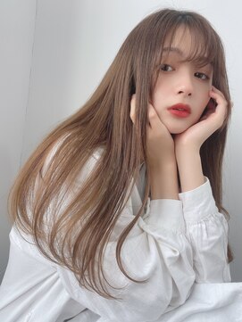 ルービック 梅田茶屋町(Rubik) ブリーチなし大人可愛い艶髪ミルクティーベージュ