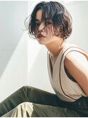 グレーベージュ前髪パーマレイヤーカットダブルカラー髪質改善