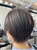 【SHARON原宿】すっきり大人丸みショート×グレーアッシュ