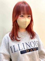 マジコ 下北沢本店(Magico)&nbsp;ダブルカラーピンクベージュケアブリーチハイトーン前髪カット