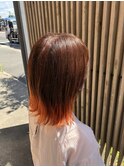 ぱつっと外ハネオレンジグラデ
