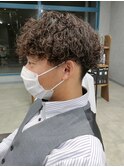 ツイストスパイラルパーマツーブロックメンズマッシュパーマ