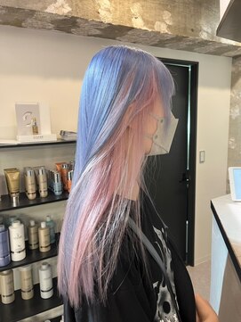 ペレ 渋谷(PELE) K145_ペールブルー×ホワイトピンク