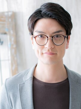 モッズヘアメン 札幌月寒店(mod's hair men) ビジネスも◎アースカラー涼しげアップバングショートk札幌月寒